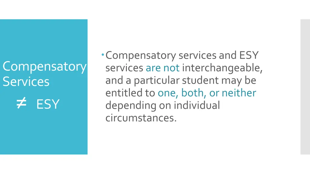 compensatory services and esy services