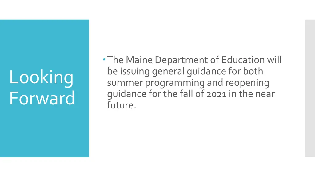 the maine department of education will be issuing