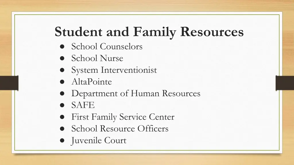 student and family resources school counselors