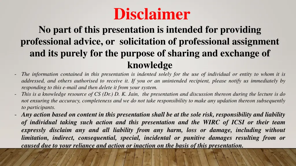 disclaimer