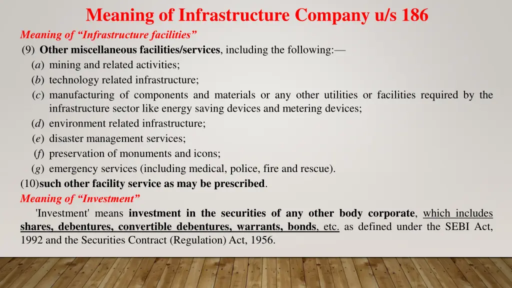 meaning of infrastructure company u s 186 meaning 3