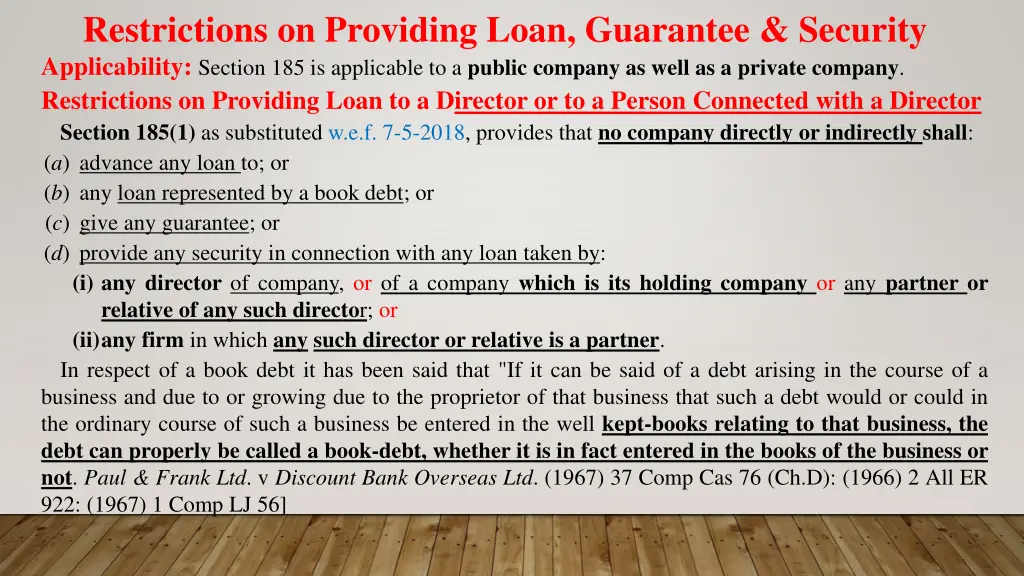 restrictions on providing loan guarantee security