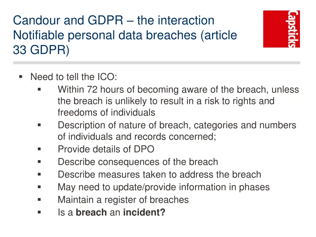 candour and gdpr the interaction notifiable