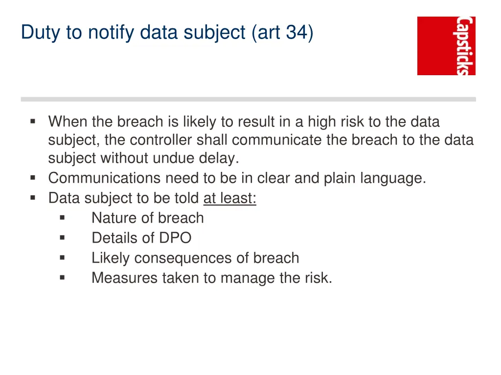 duty to notify data subject art 34