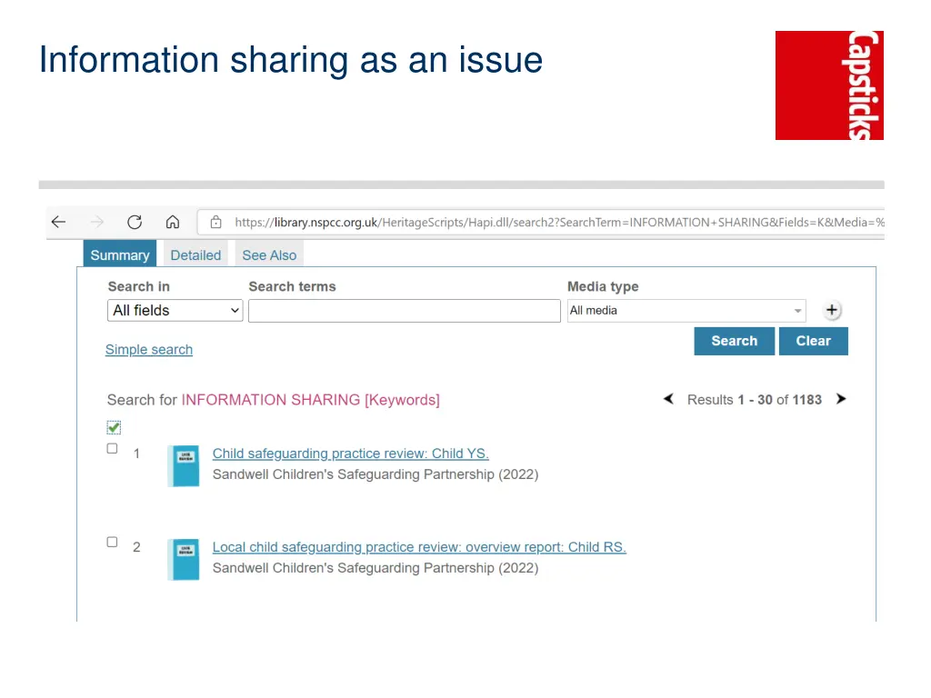 information sharing as an issue