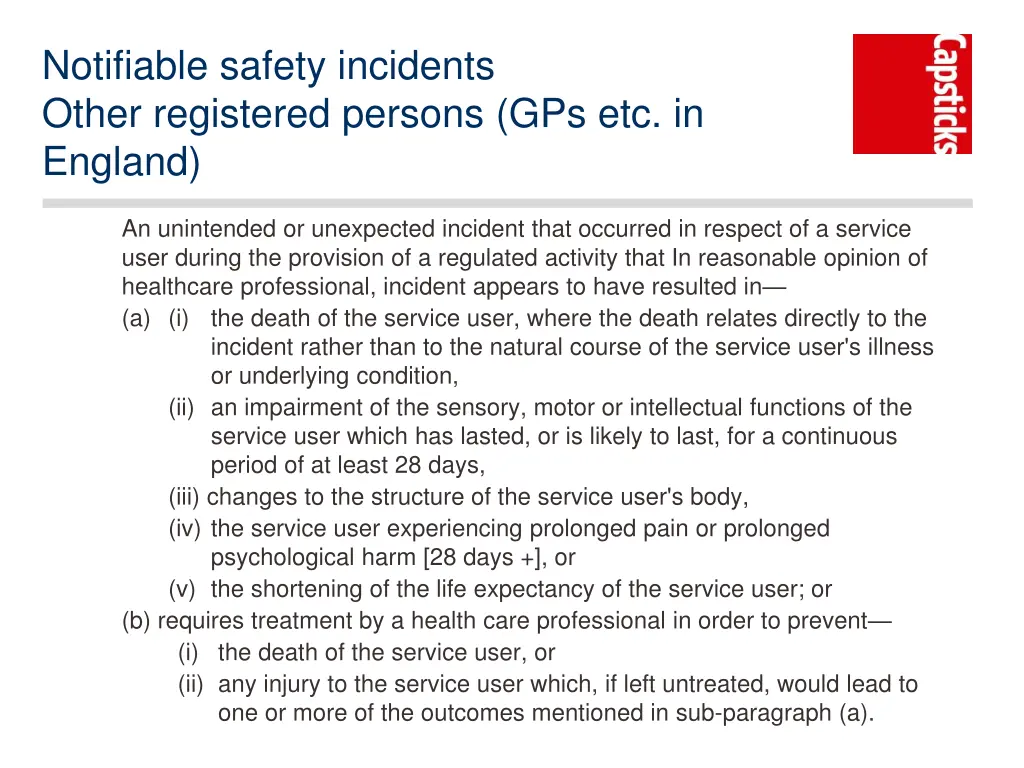 notifiable safety incidents other registered