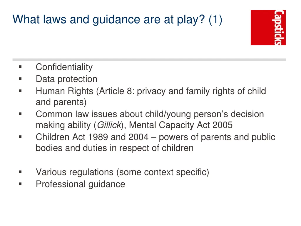 what laws and guidance are at play 1