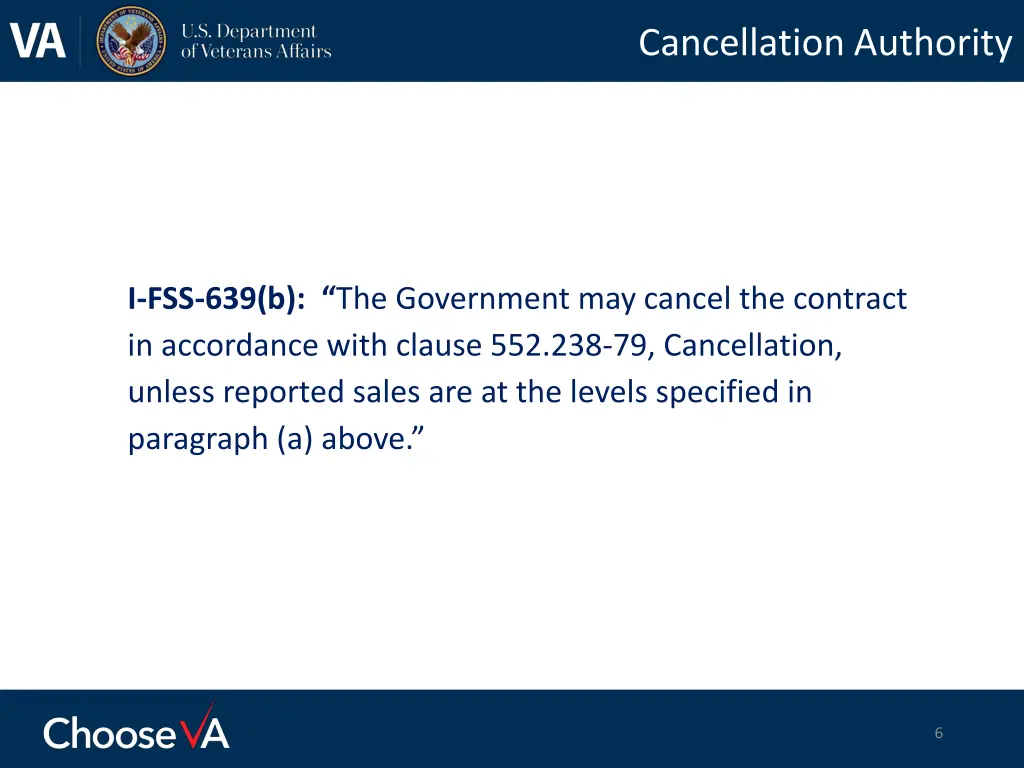 cancellation authority