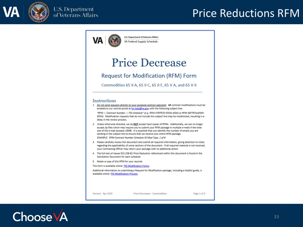 price reductions rfm