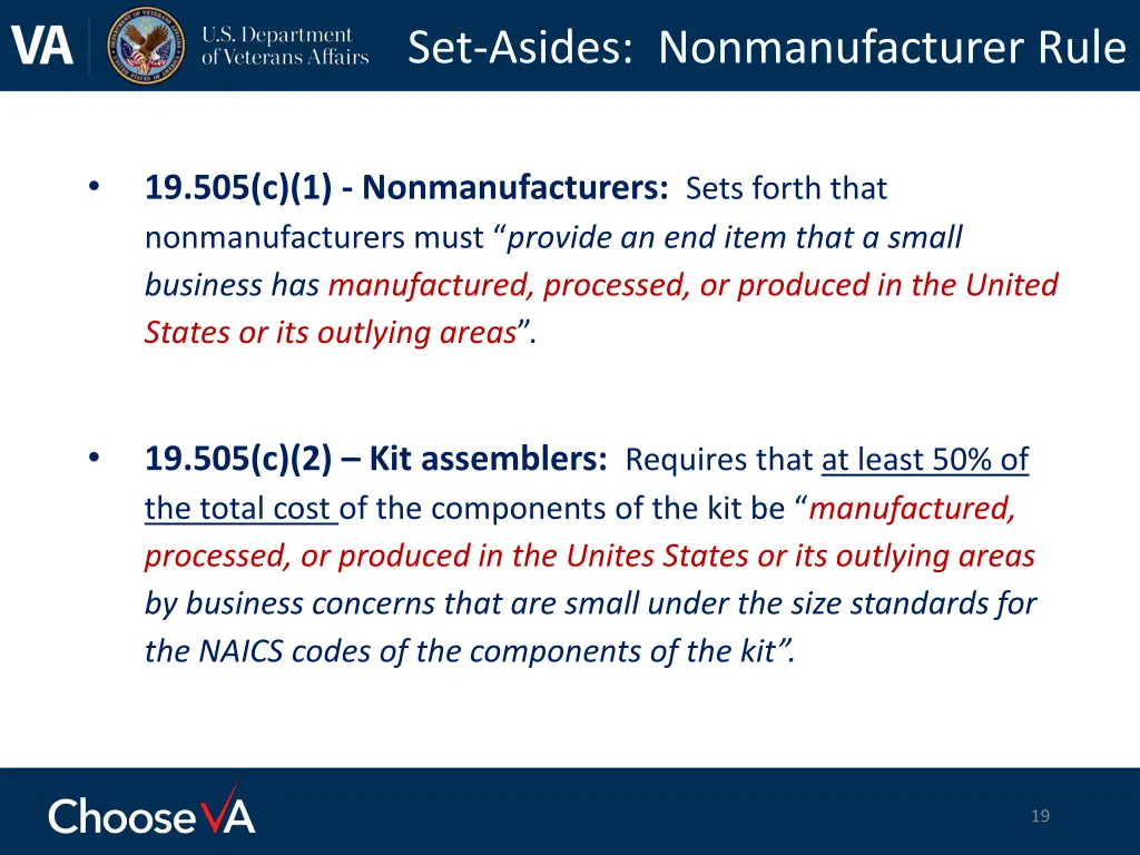 set asides nonmanufacturer rule