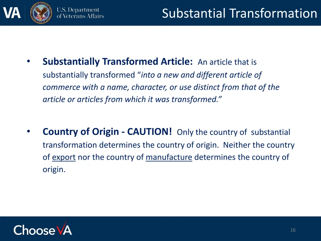 substantial transformation