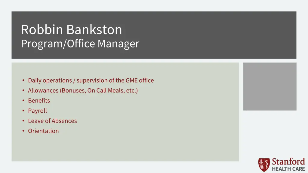 robbin bankston program office manager