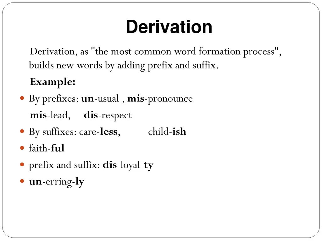 derivation