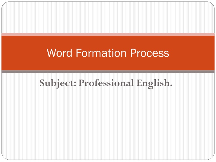 word formation process