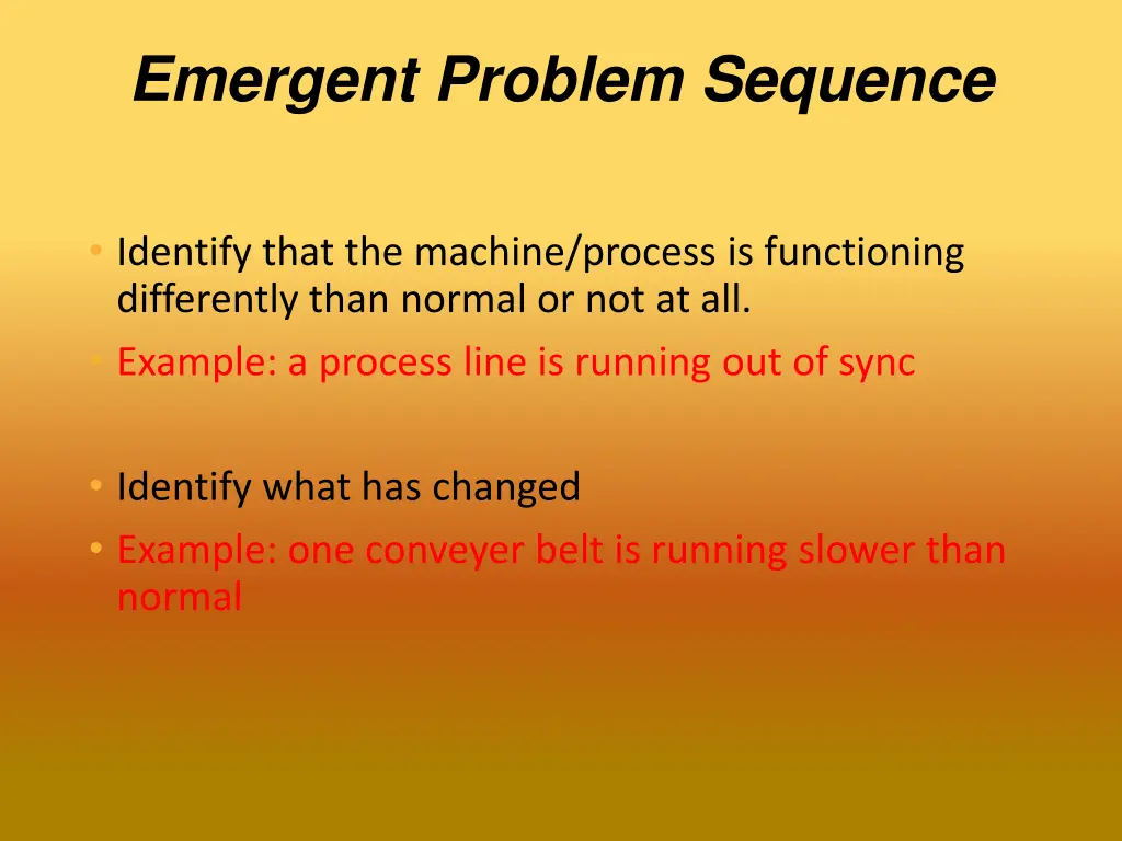 emergent problem sequence