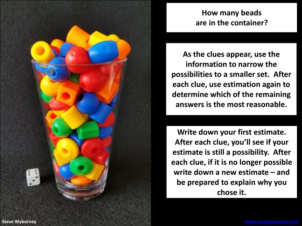 how many beads are in the container 1