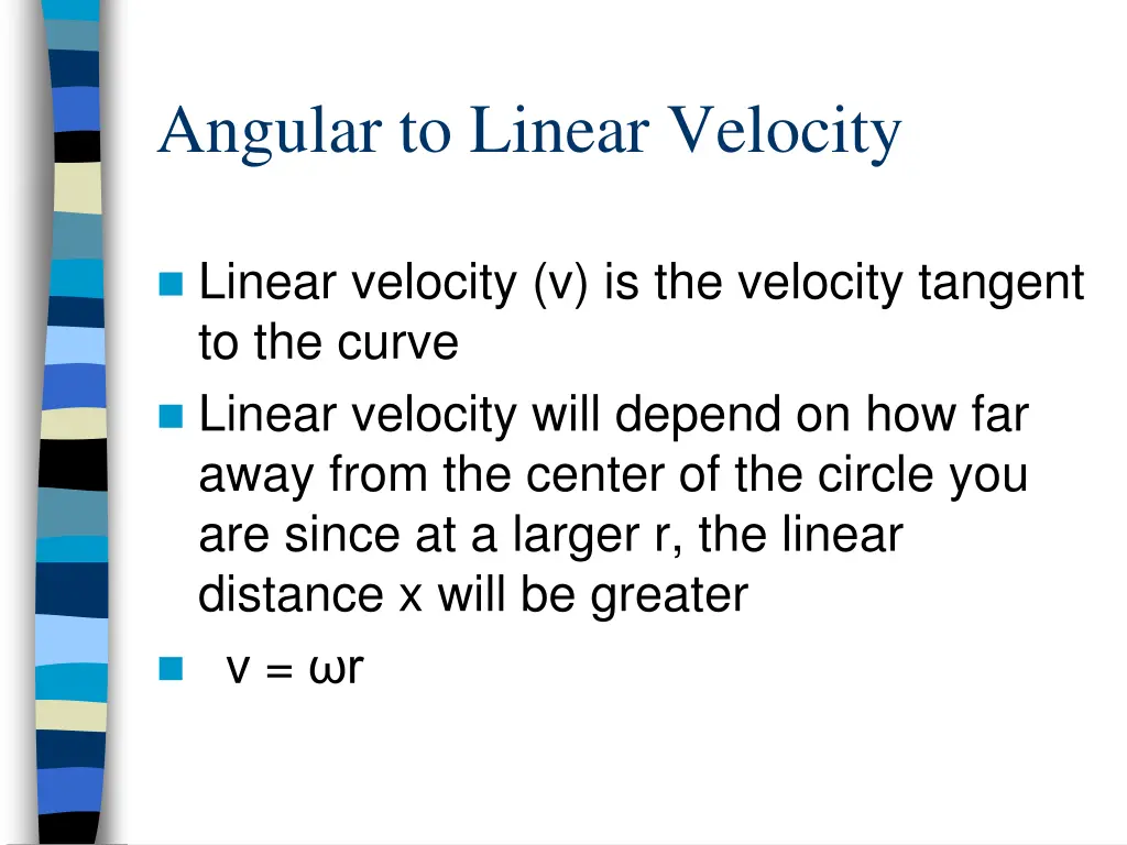 angular to linear velocity