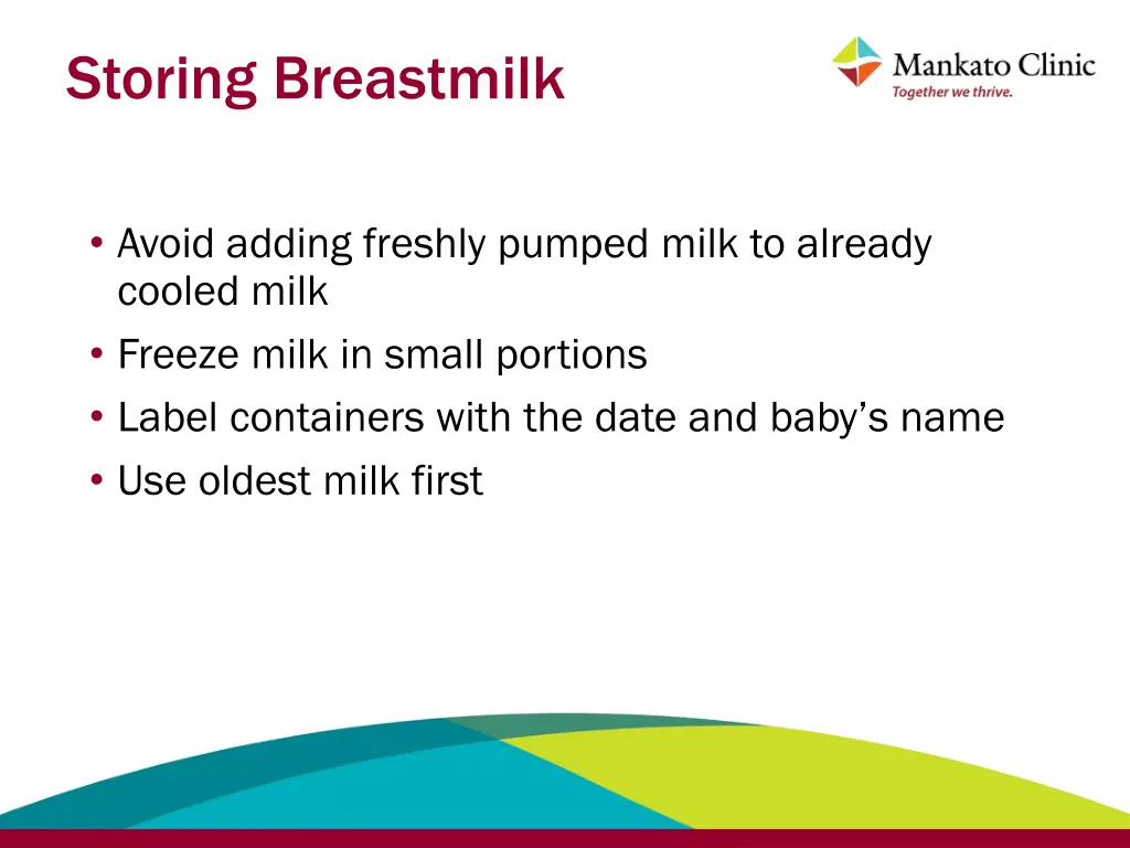 storing breastmilk