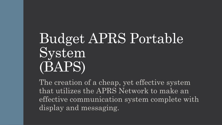 budget aprs portable system baps the creation