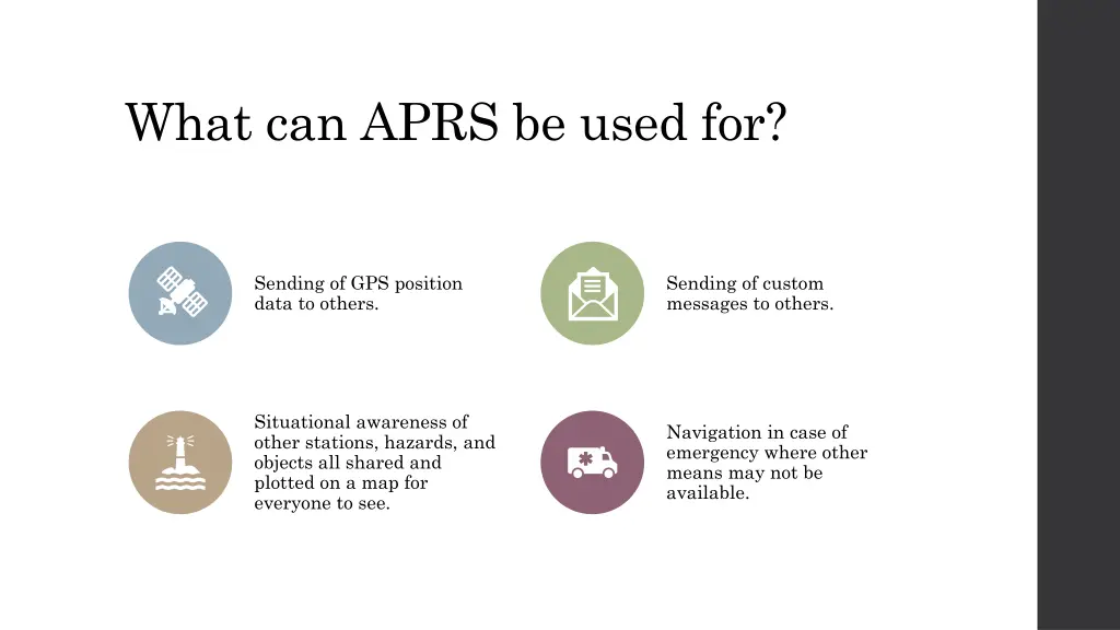 what can aprs be used for