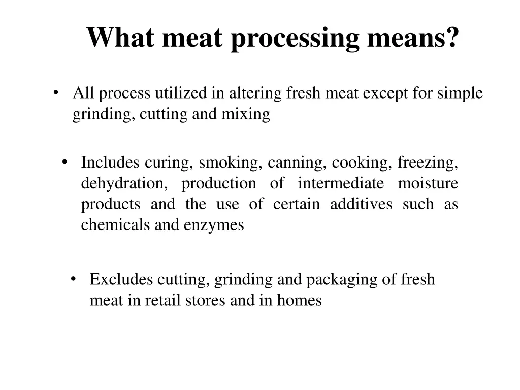 what meat processing means