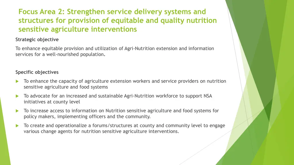 focus area 2 strengthen service delivery systems