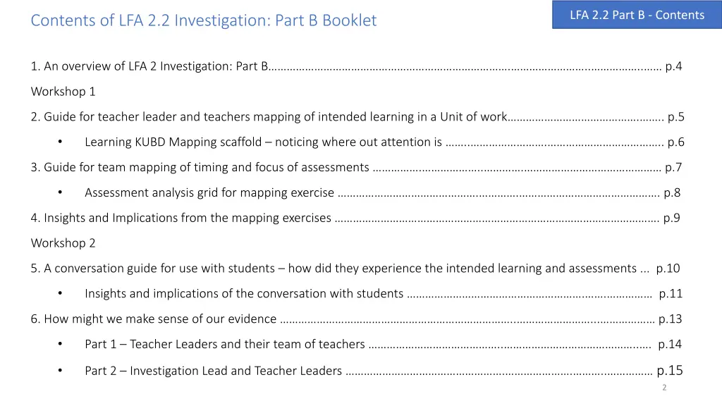 lfa 2 2 part b contents
