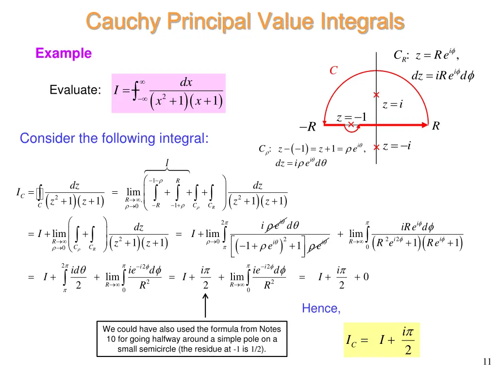 cauchy principal value integrals 1