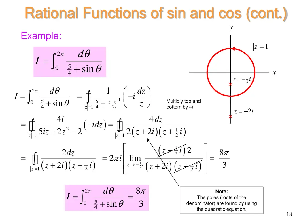 rational functions of sin and cos cont