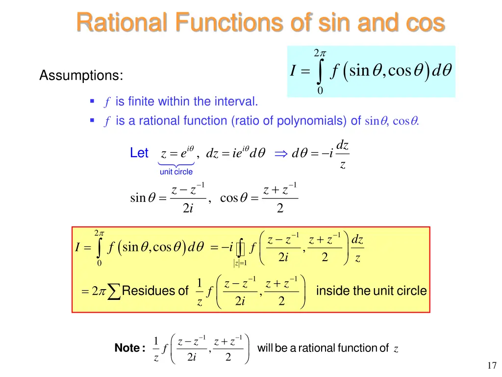 rational functions of sin and cos