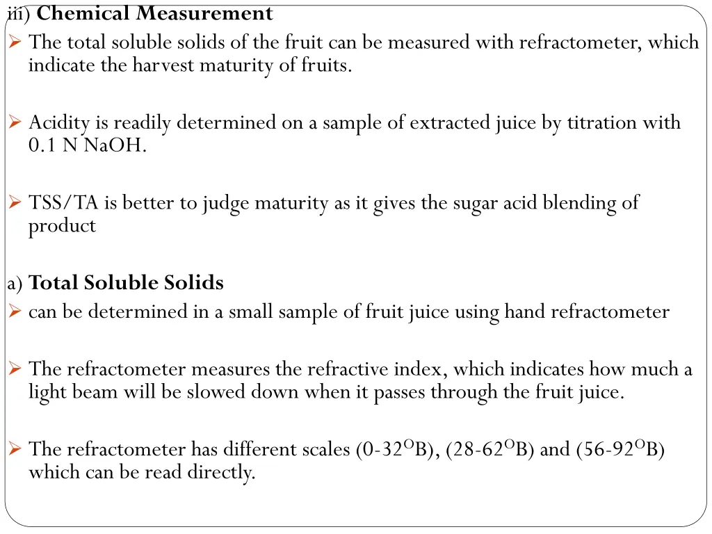 iii chemical measurement the total soluble solids