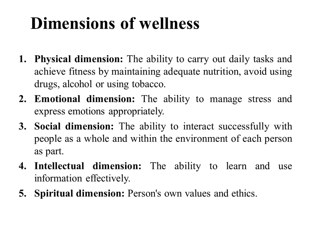 dimensions of wellness