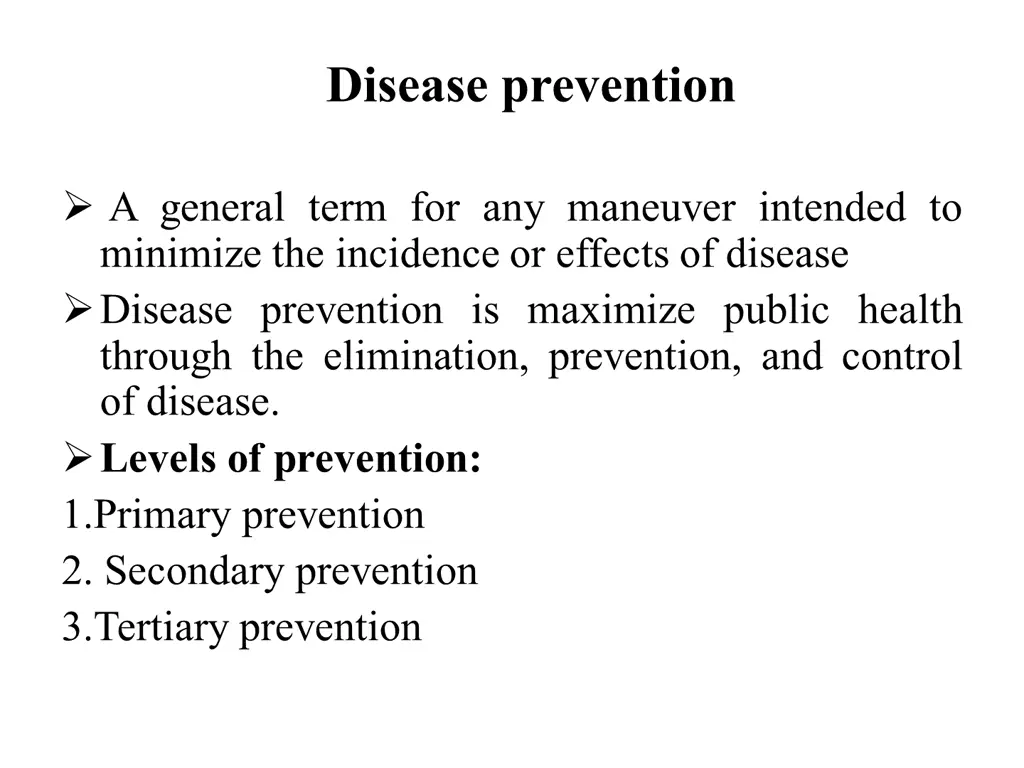 disease prevention