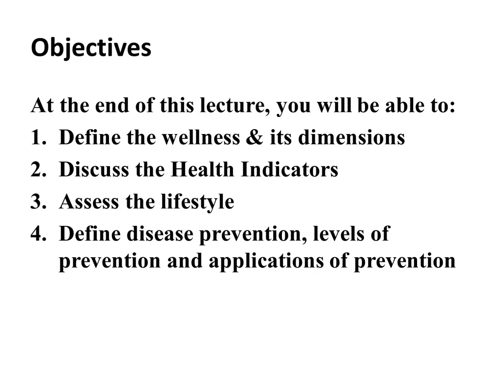 objectives