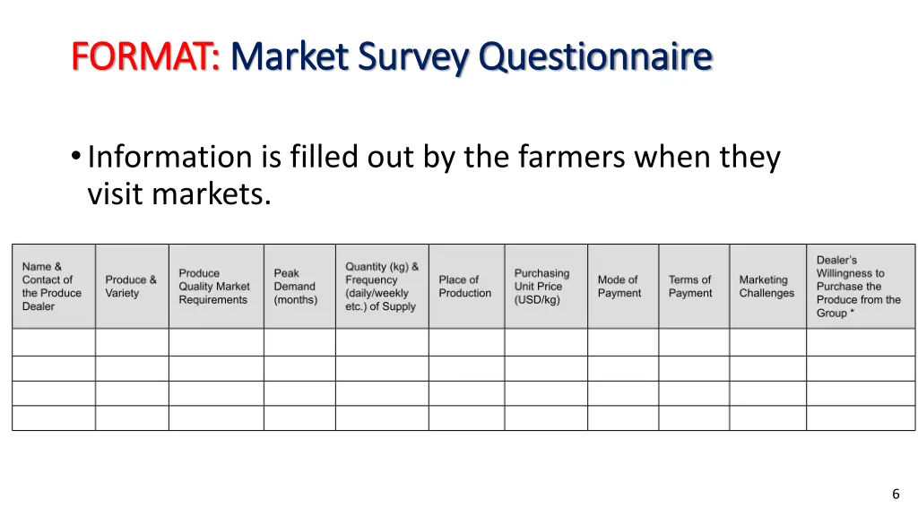 format format market survey questionnaire market