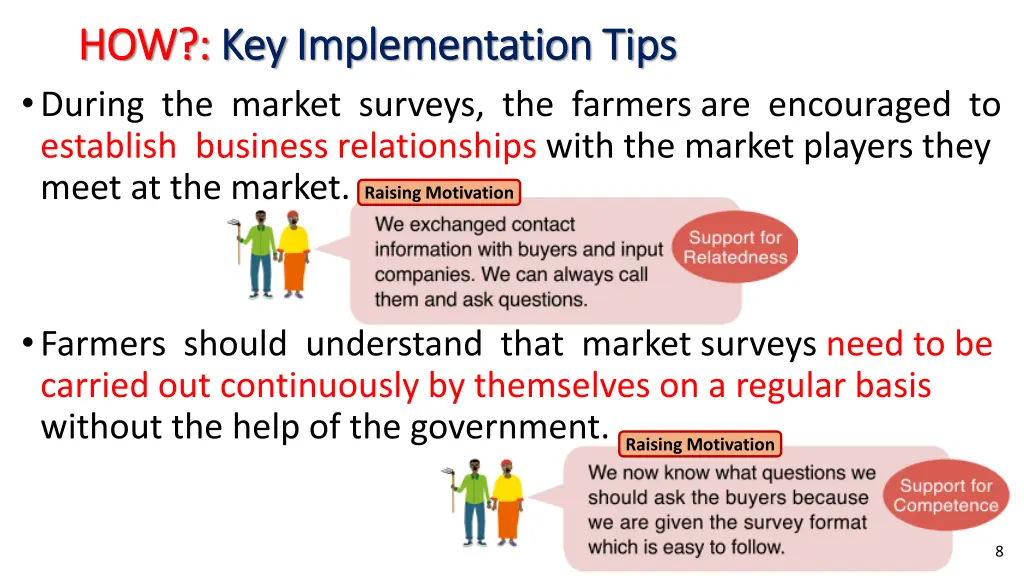 how how key during the market surveys the farmers