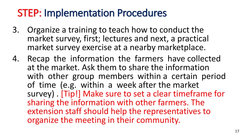 step step implementation procedures 1