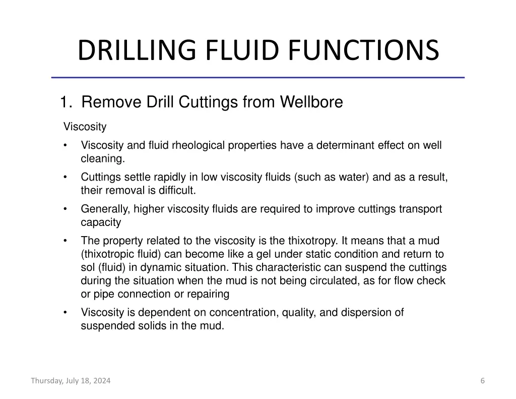 drilling fluid functions 2