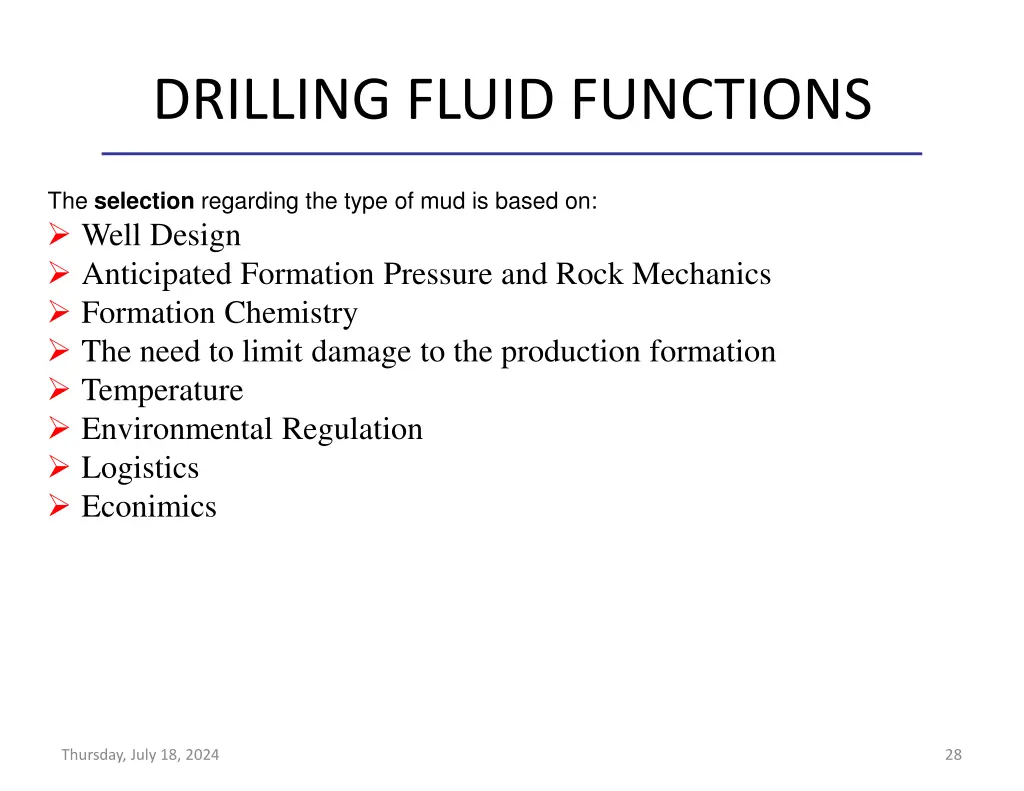 drilling fluid functions 23