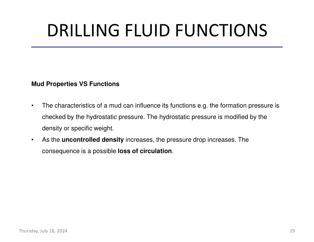 drilling fluid functions 24