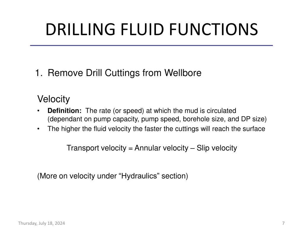 drilling fluid functions 3