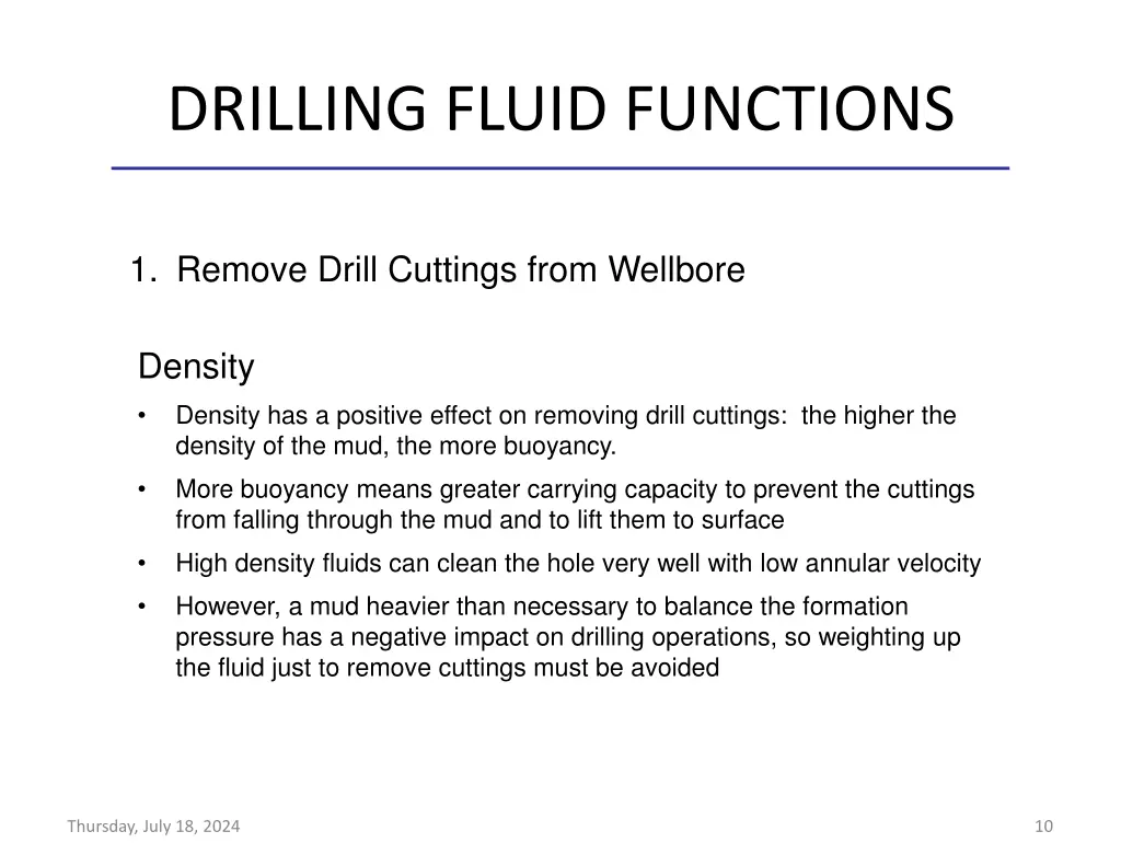 drilling fluid functions 6