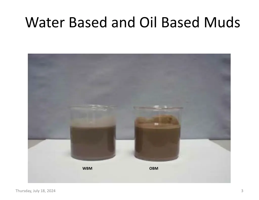 water based and oil based muds