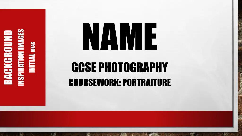 name gcse photography coursework portraiture