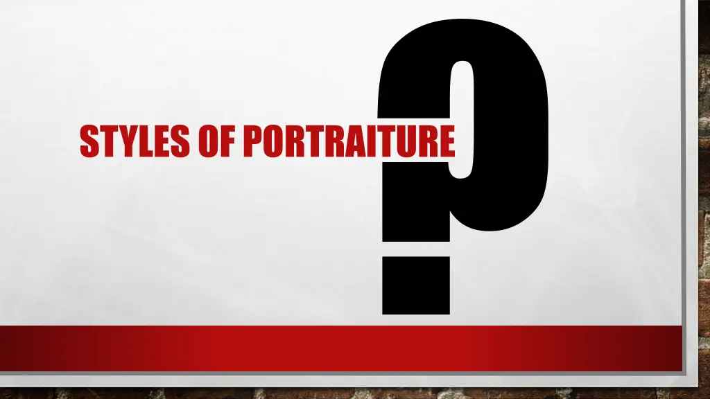 styles of portraiture