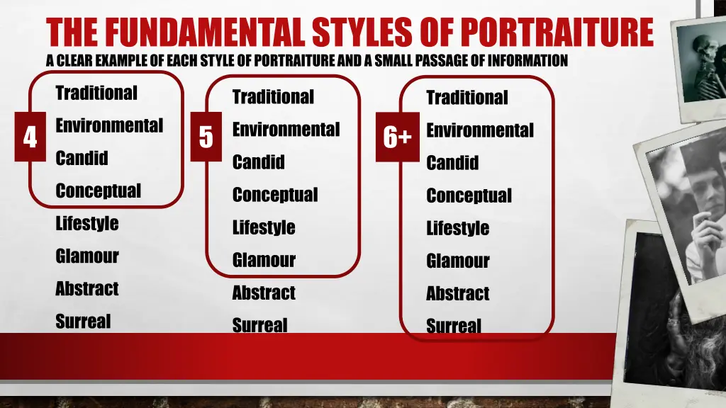 the fundamental styles of portraiture a clear