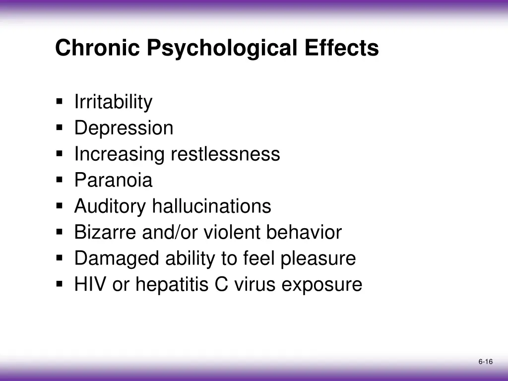 chronic psychological effects