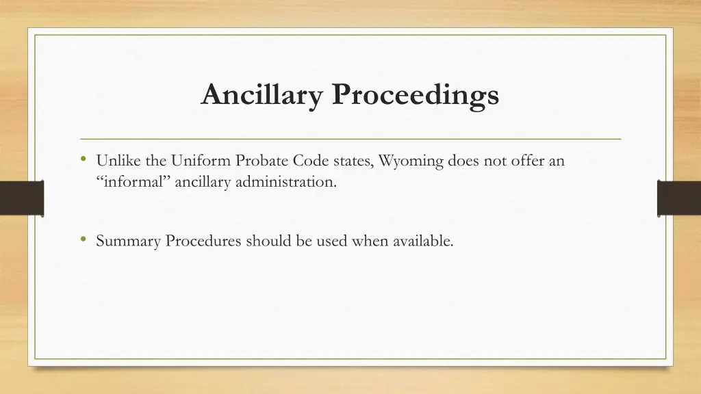 ancillary proceedings