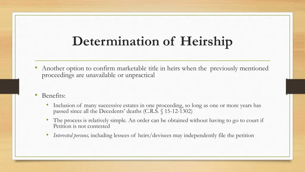 determination of heirship