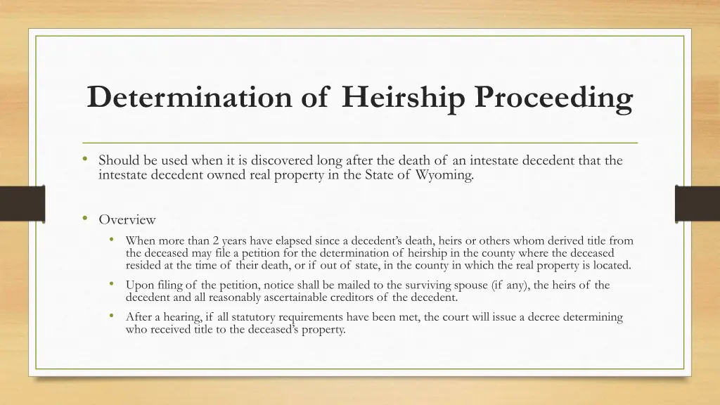 determination of heirship proceeding